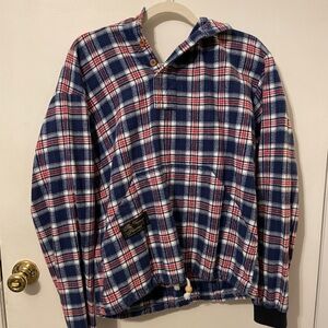 Blue and Red Plaid The Vermont Flannel Co. Pullover Hoodie